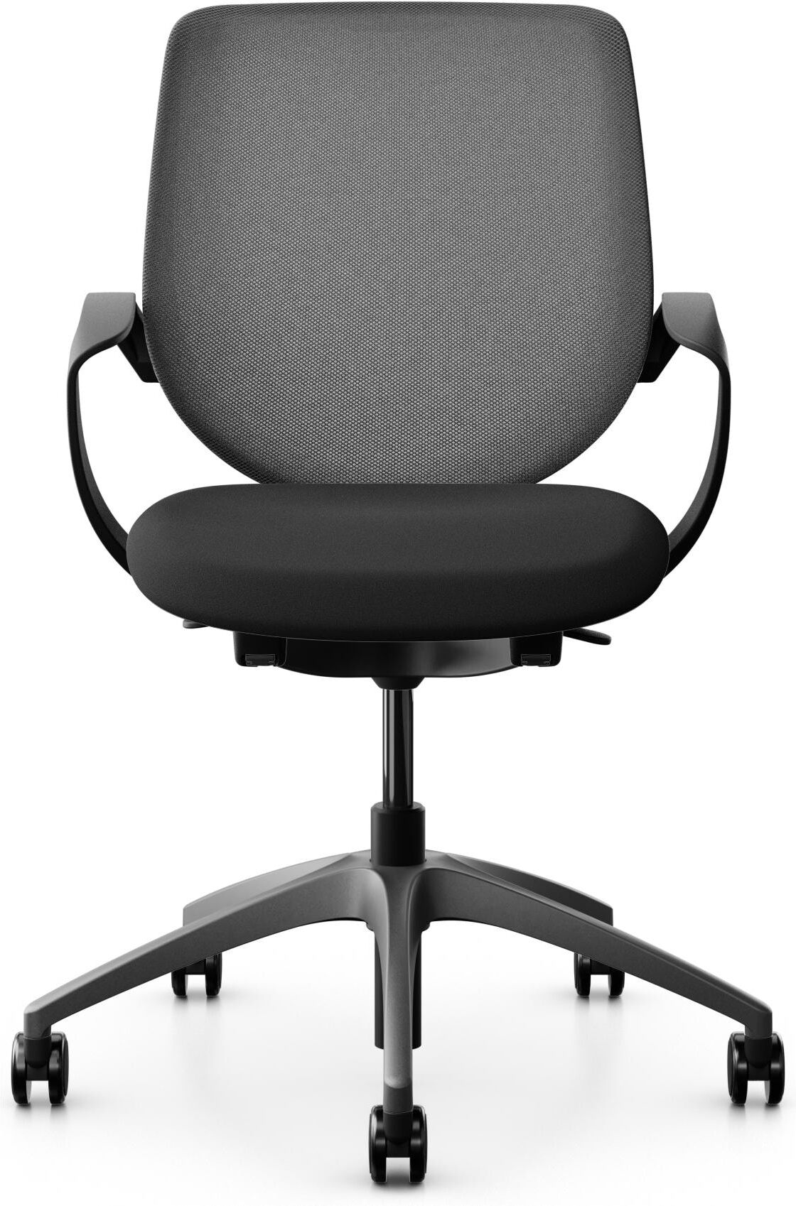 Schreibtischstuhl GIROFLEX "313 mit Netzrücken und Armlehnen, Dunkelgrau", grau (dunkelgrau), Stühle, Schreibtischstuhl dunkelgrau Einheitsgröße