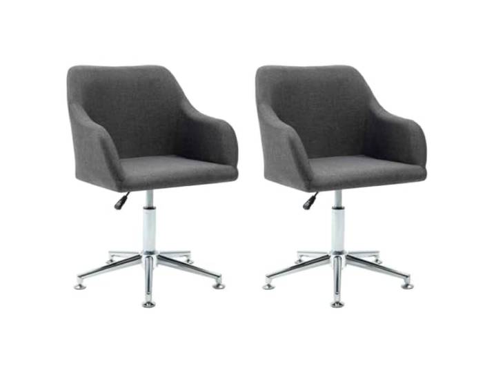 Fisinber Esszimmerstühle 2er-Set Drehbar Höhenverstellbar Dunkelgrau Vielseitige Sitzgelegenheit mit Gasfeder für Schlafzimmer, Lounge oder Homeoffice mit 110 kg Belastbarkeit.