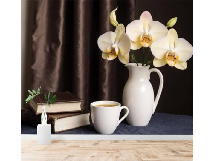 3D Tapete Minimalistisch Weiße Keramikvase Kaffeetasse Bücher Vorhang Hochwertige Strukturierte Seide Geeignet für Speisesaal Arbeitszimmer Wohnzimmer Schlafzimmer Sofa TV Wand-430cm×300cm