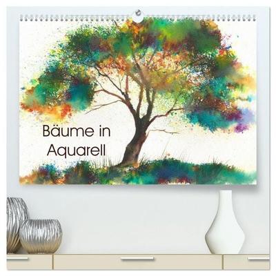 Bäume in Aquarell (hochwertiger Premium Wandkalender 2027 DIN A2 quer), Kunstdruck in Hochglanz
