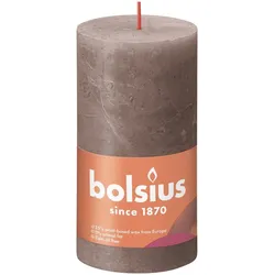 Stumpenkerze Rustik Shine 13cm Ø 6,8cm  Rustikales Taupe