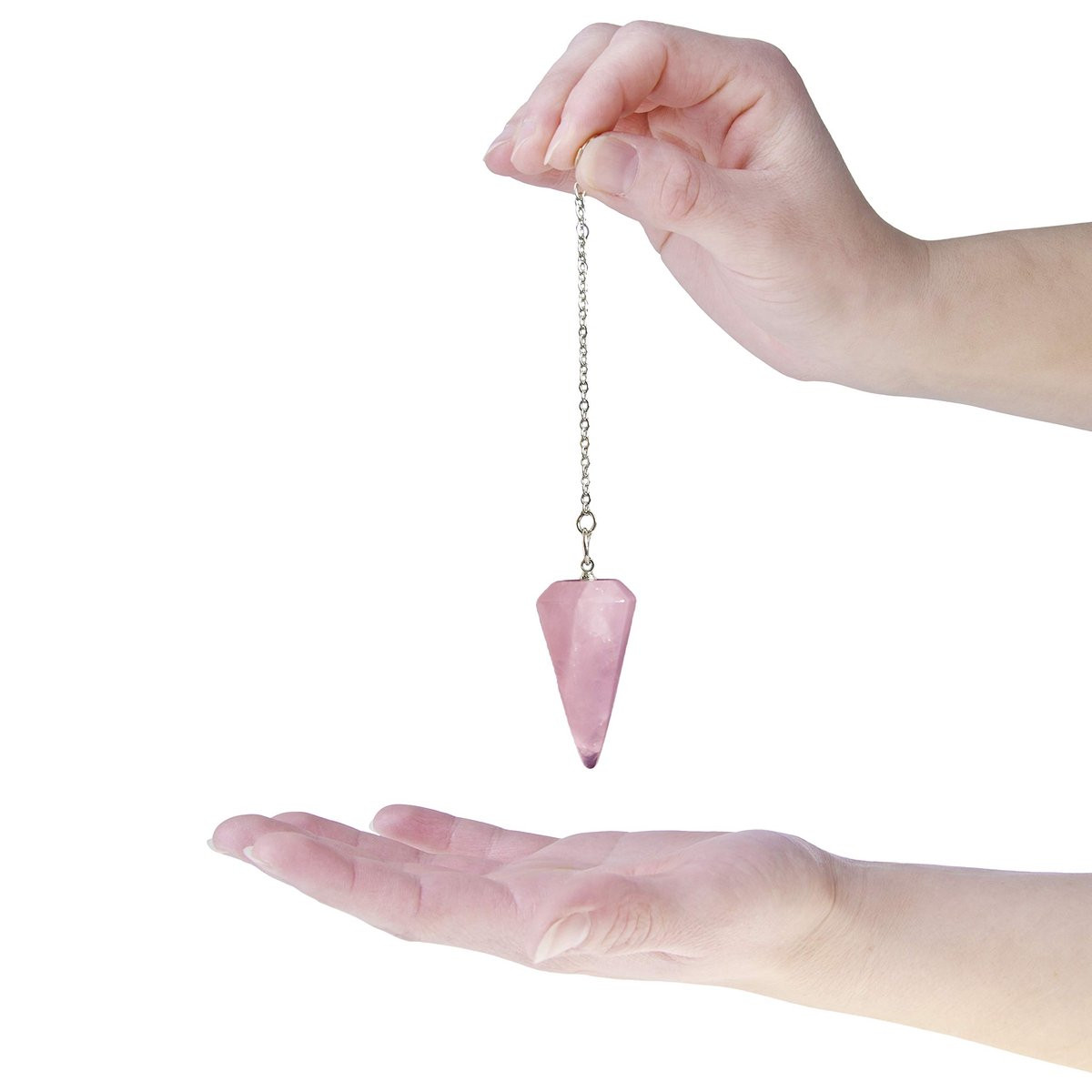 Kristallen slinger rozenkwarts natuurlijke edelsteen voor waarzeggerij en Reiki