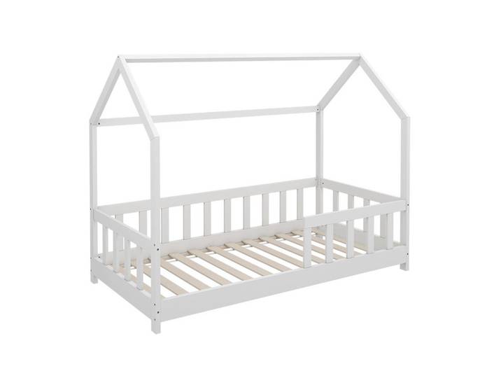 VitaliSpa Hausbett Michelle Weiß 80x160 cm mit Rausfallschutz, Holzwerkstoff, Rechteckig, 80x160 cm, Baby- und Kindermöbel, Kinderzimmer & Jugendzimmer, Kinderbetten