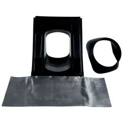 Universalpfanne Schrägdach 25-45Gr schwarz, mit flex. Bleischürze unten