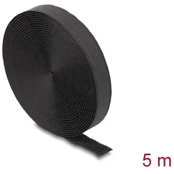DELOCK Klettband auf Rolle mit Schlaufe L5m x B20mm schwarz