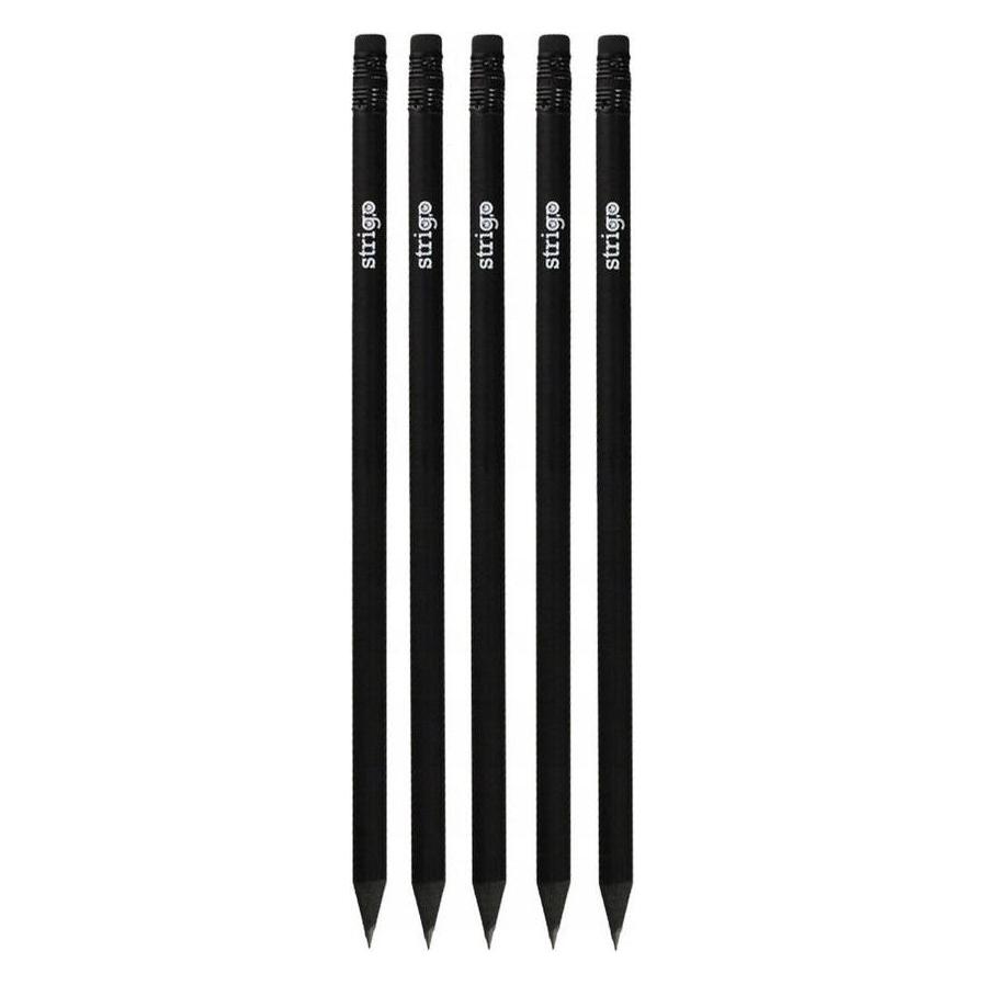 Stigo Bike Bleistift mit Radiergummi, 5 Stück, schwarz STRIGO (5x) (48022110)