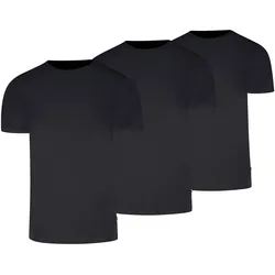 Levi's Herren T-Shirts, 3er Pack - Solid Crew 3P, Rundhals, Cotton Stretch, ECOM Schwarz / XL