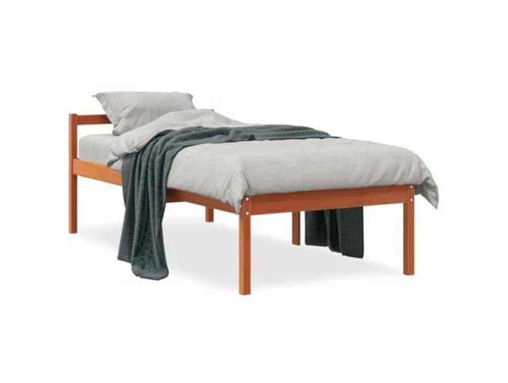 Makastle Seniorenbett Wachsbraun 90x200 cm Massivholz Kiefer Zusammenbau erforderlich