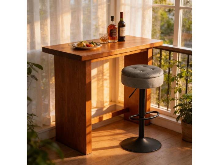 BBWL Drehstuhl mit Stauraum drehbar 360° Essstuhl mit Metallgestell Fußstütze, Barhocker Samt höhenverstellbar ergonomisch modern