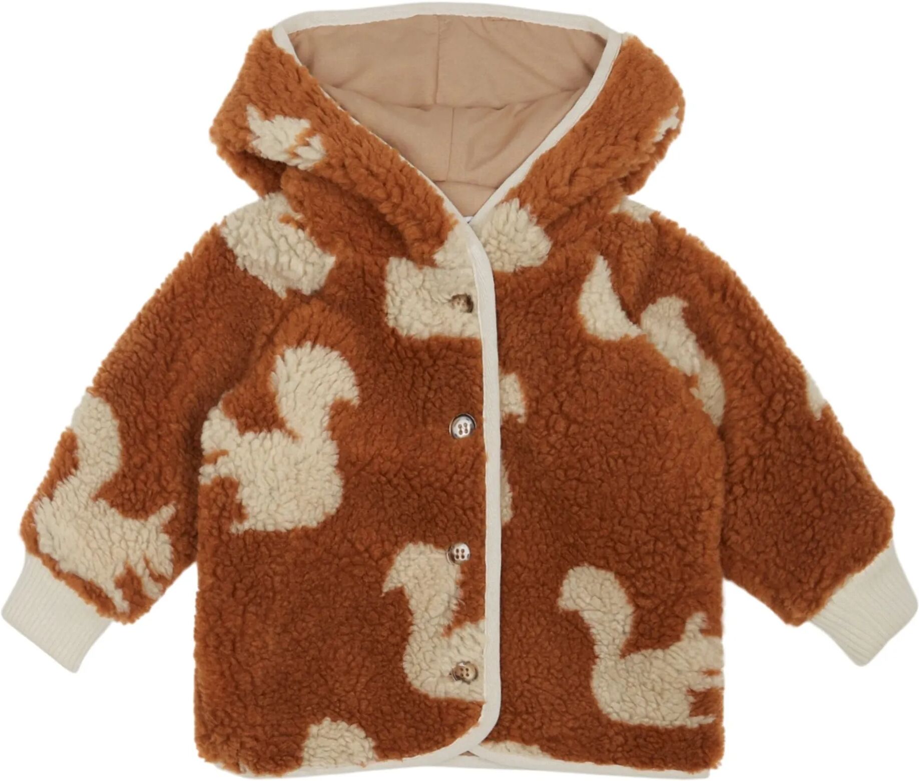 Emile et Ida Manteau Façon Sherpa Ecureuils Bébé Marron 12 mois