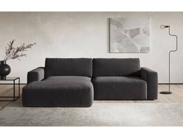 Ecksofa COTTA Lasso L-Form, B: 288 cm, XL Sofa, Top Modern , grau (anthrazit), B:288cm, 88% Polyester, 12% Polyamid, Sofas, Ecksofa, XL Recamiere B:114 cm, bequeme Wellenunterfederung, viele Stoffe