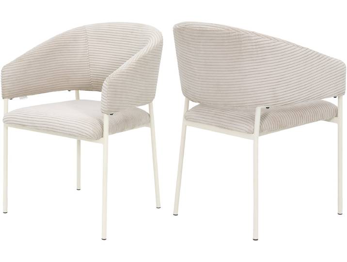 Armlehnstuhl TOM TAILOR HOME EMBRACE ARMCHAIR , beige (soft beige, off, weiß, off, weiß, dli 03 soft beige), B:51cm H:81,5cm T:57,5cm, Metall, Stoff, Stühle, Armlehnstuhl, Esszimmerstuhl, mit Armlehnen, 4-Fussgestell, Rückenausschnitt