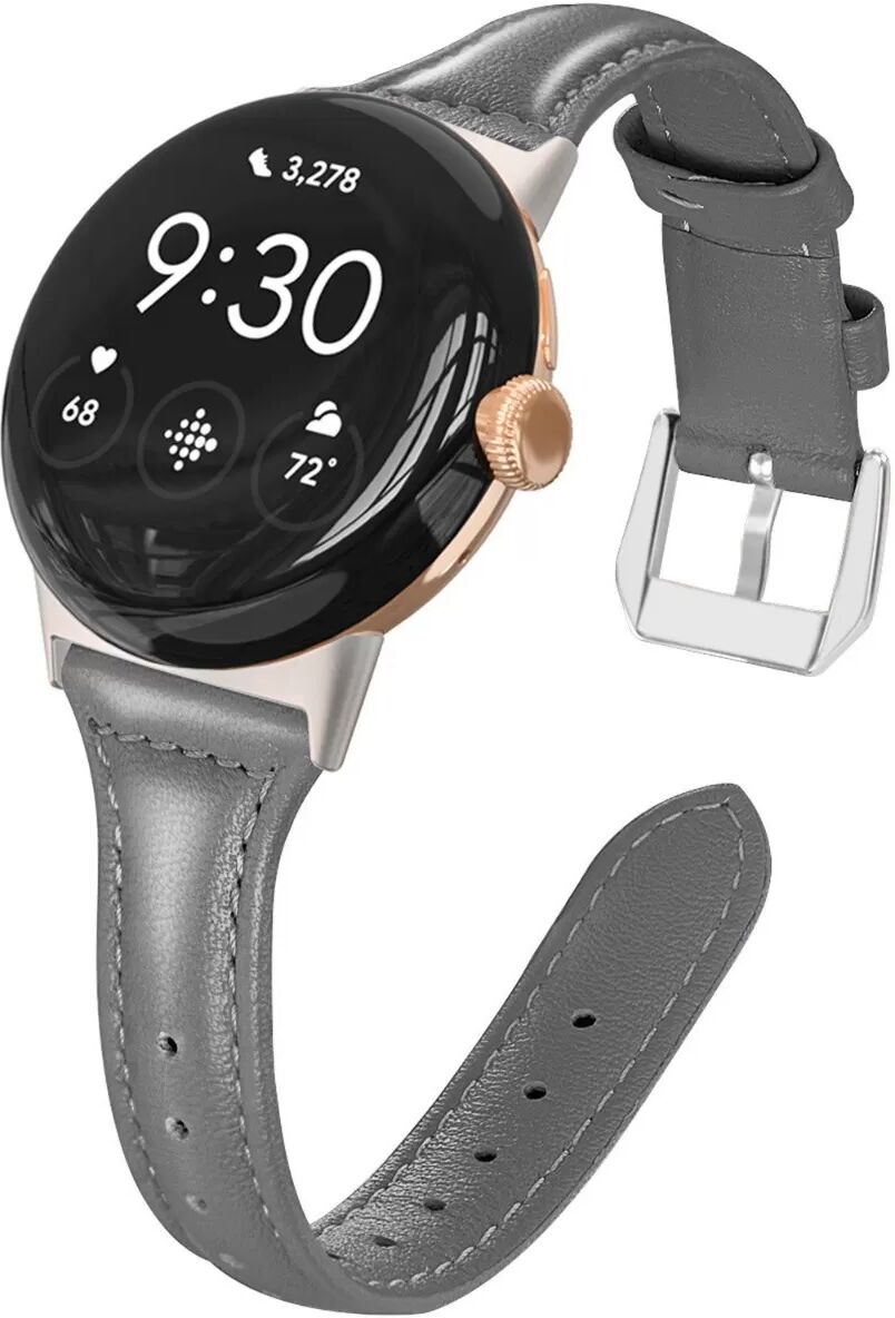 INF Kunstleder-Uhrenarmband, kompatibel mit Google Pixel Watch4 (45 mm) – Dornschließe, leicht und komfortabel Grau