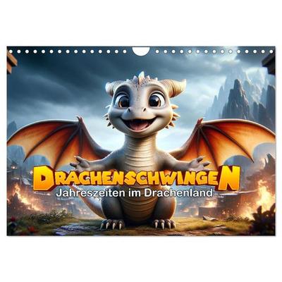 Drachenschwingen: Jahreszeiten im Drachenland (Wandkalender 2026 DIN A4 quer), CALVENDO Monatskalender