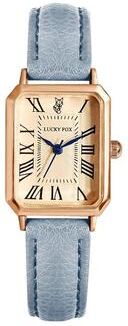 Uplifted Finds Women Retro Square Quartz Watch Leather Strap Casual Wristwatch sky Blue