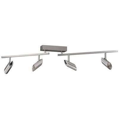 LUMICOUTURE LED Deckenstrahler "Risell", silber (aluminium,, holzfarben), 4, H: 14cm, 1 Stk., Leuchten, 2700 K, dimmbar, schwenkbar, Aluminium, LED Deckenstrahler