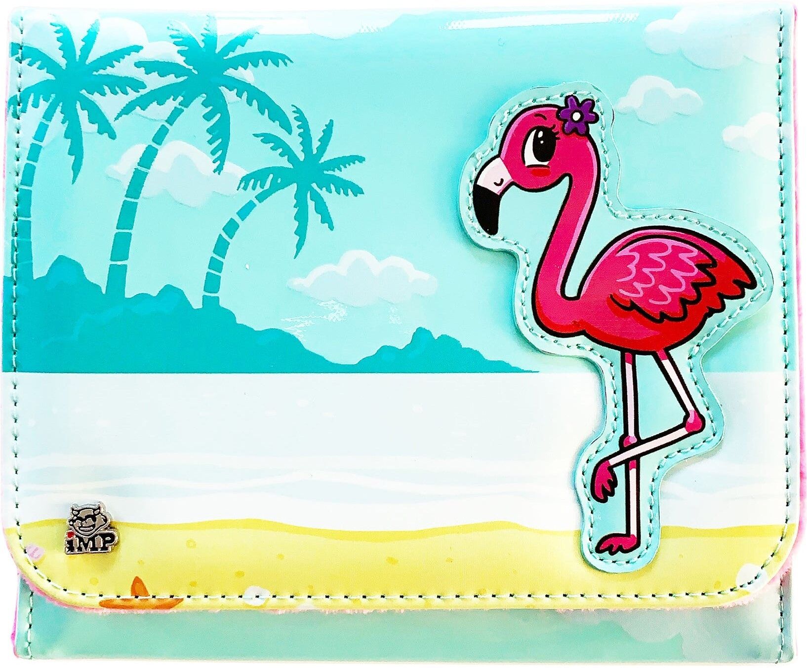 Open ; Play Flip Case for Nintendo 2DS XL with Tropical Flamingo Design and Storage