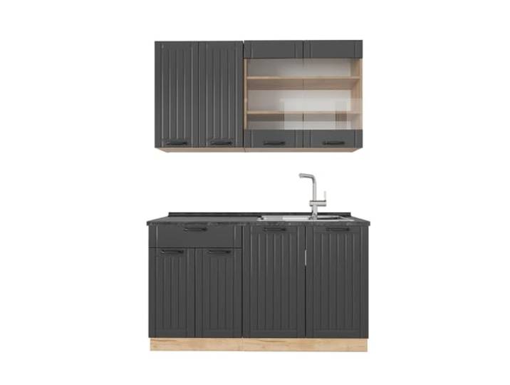 Vicco Singleküche Fame-Line, Dunkelgrau, 140 cm