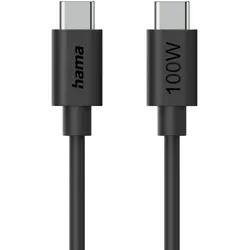 HAMA USB-Kabel 100W, USB-C/USB-C, 1.2 m, schwarz