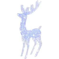 vidaXL LED-Rentier XXL Acryl Weihnachtsdeko 250 LED 180 cm Blau