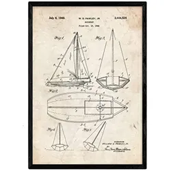 POSTER Segelboot Patent A3 Rahmenlos