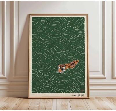 Uplifted Goods Architectural Japanese Heritage Wildlife Canvas Art v 19.69 X 27.56 In unframed