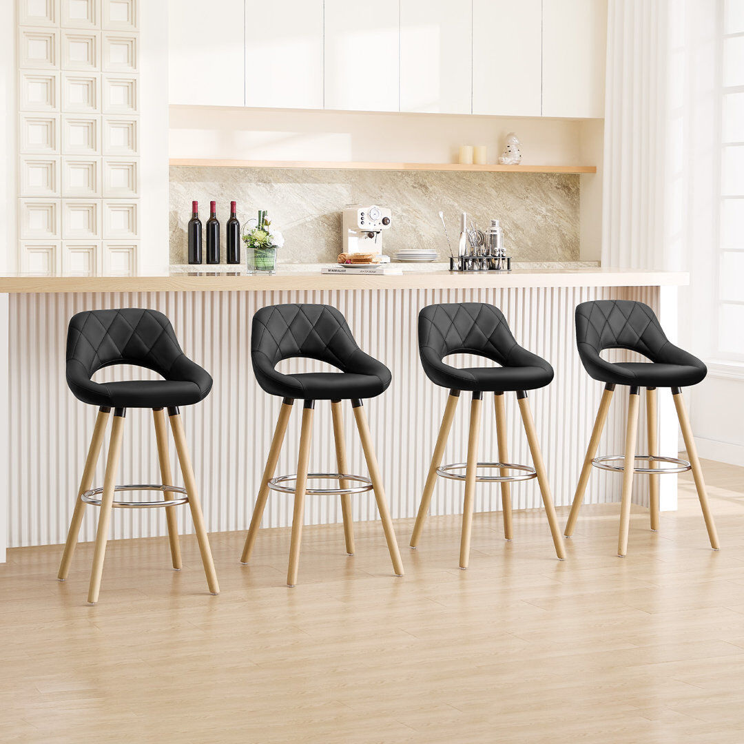 Isabelline Thierry 68cm Bar Stool Black 4