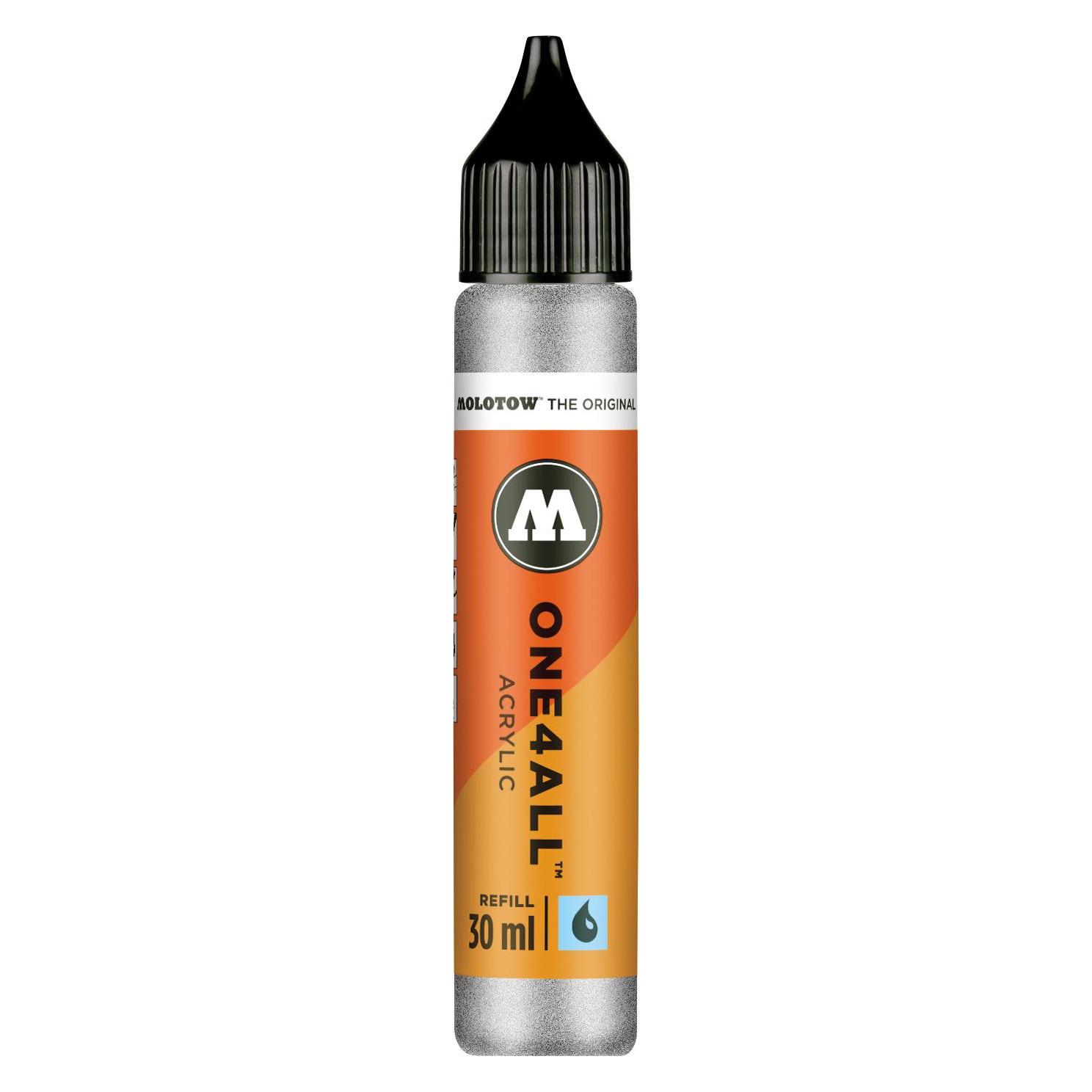 Molotow Nachfülltinte One4All für Permanentmarker 30ml metallic silber (Silber, 1 Stk.) (MO693227)