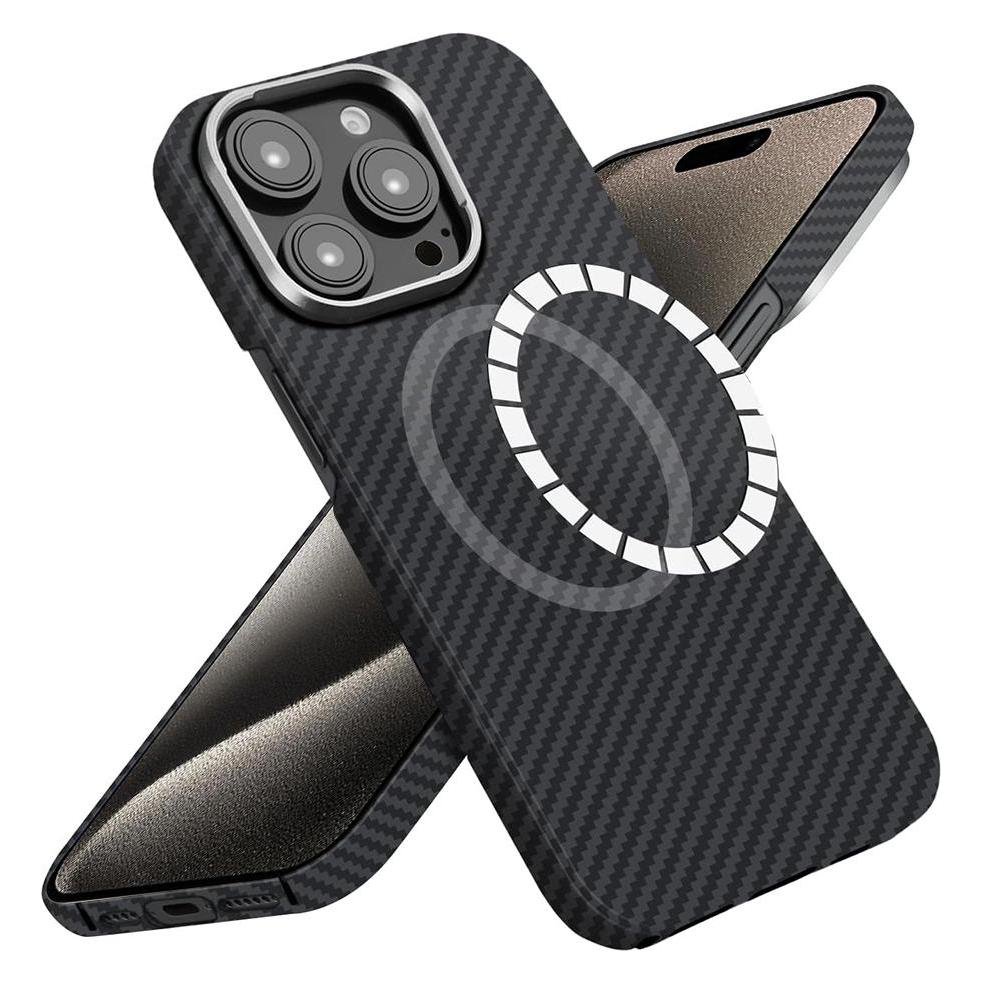 Techsuit - Aramid Fiber MagSafe - iPhone 15 Pro Max - Black (Apple iPhone 15 Pro Max) (59861364)