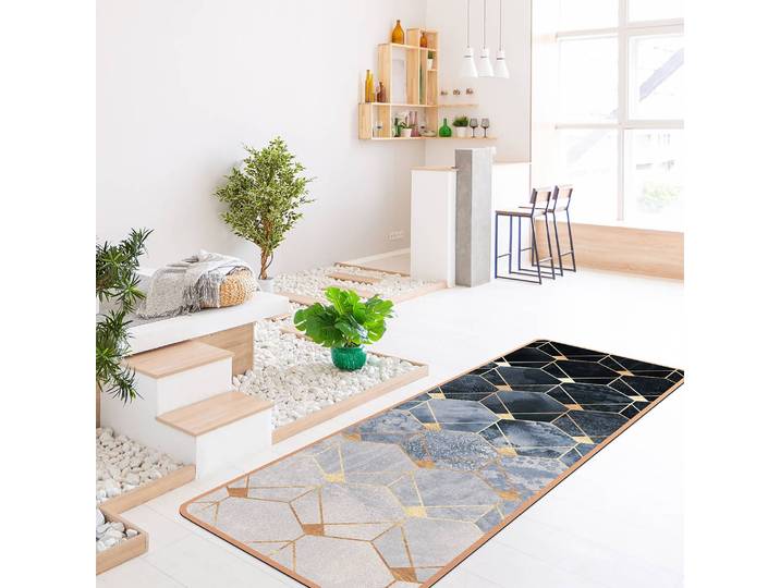 Läufer/Yogamatte Geometrie I 183 x 61cm Gold