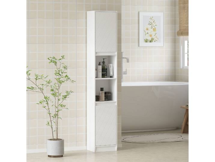 HOMCOM Meuble Colonne Salle de Bain 170 cm Blanc