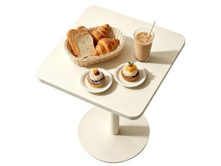 Gaommini Quadratischer Hochtisch, Bistro-Cocktailtisch mit Stabiler Basis, Bartisch, Frühstücks-Esstisch für Terrasse, Restaurant, Beistelltische im Freien, Weiß(70x70x73cm)