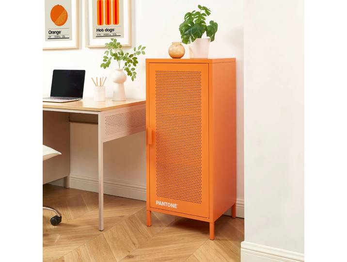 Caisson de bureau métal orange h105cm