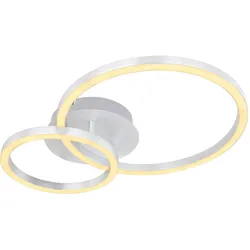 LED Deckenleuchte Deckenlampe Wohnzimmerlampe Opal Weiß Acryl Aluminium H 7 cm