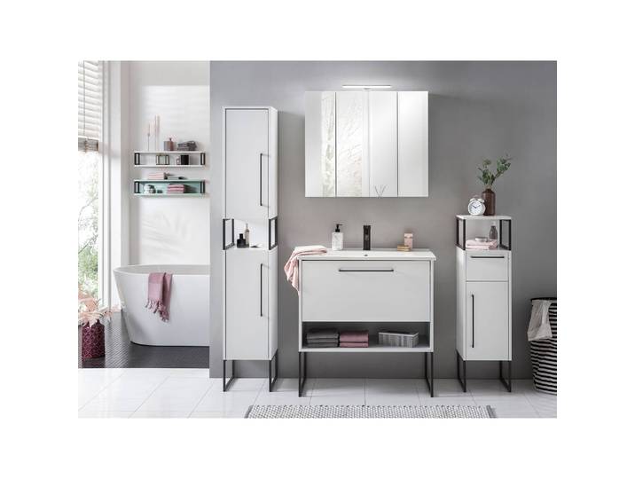 home24 Hoge kast Limone 30cm wit/wit