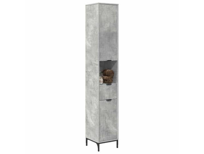 Rangement maison - Moderne Armoire de salle de bain - Gris béton 31 5x33x190 cm -_1parcel(15539)