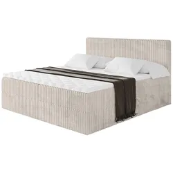 BOXBETT mit Matratze H4 und Lattenrost - TOLO - 140x200 Cord - Creme