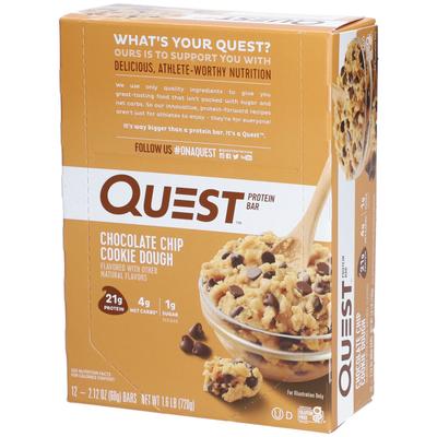 Quest Nutrition Bar, Chocolate Chip Cookie Dough 12x60 g Riegel