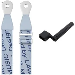 Lava Music Gitarrengurt Ideal Strap 2 Blau mit Saitenkurbel, Gitarre Zubehör, Blau