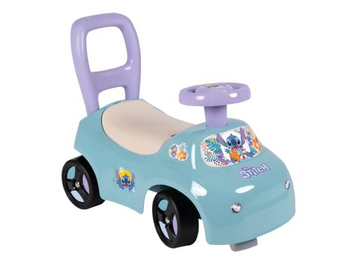 Smoby – Stitch Rutschauto – Fahrzeug & Lauflernhilfe in einem – mit Lenkrad & Geheimfach – für Kinder ab 10 Monaten