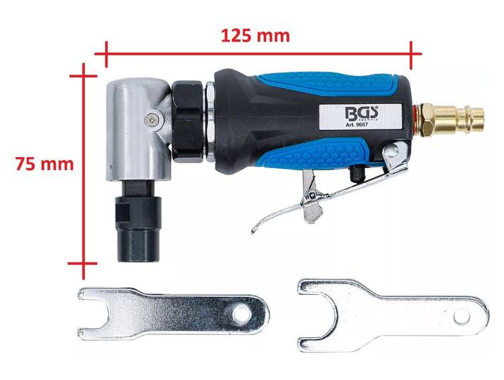 BGS Ponceuse à tige extra courte coudée à 90° 126 mm - 9657