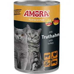 AMORA Cat Nassfutter Fleisch Pur Truthahn | 6x400g