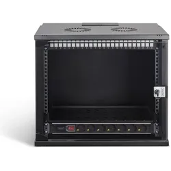 Digitus 19" Netzwerk-Set, 9HE Wandgehäuse und Zubehör, sw SOHO PRO Version (9 HE, 19 Zoll Rack), Serverschrank, Schwarz