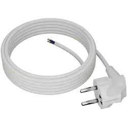 Anschlusskabel 5m mit Winkelstecker Uni-Schuko 250V 16A 3x1 mm2 OMY PP-50 Weiß W-97173