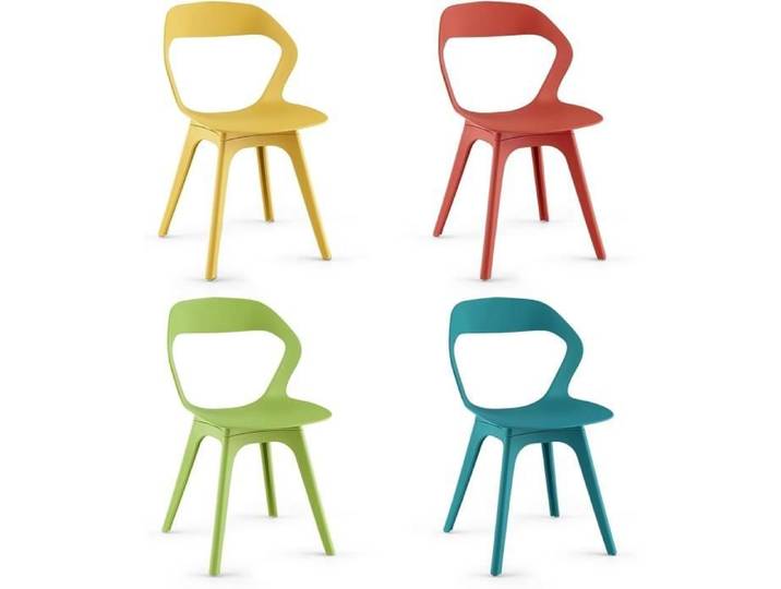 Giantex Lot de 4 chaises de salle à manger en plastique chaises de salle à manger design avec dossier