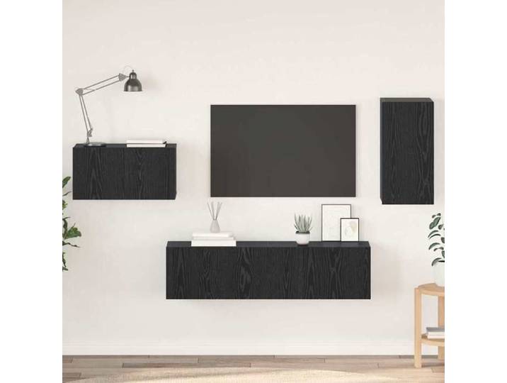 NEW 2026  Ensemble meuble TV Placards TV avec tiroir Chêne noir Bois d'ingénierie 30.5x30x60 cm L8045