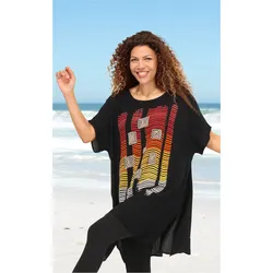 Viskose-Kaftan in Druck rot in Größe 52-58 von DW-Shop, Rot, 52-58