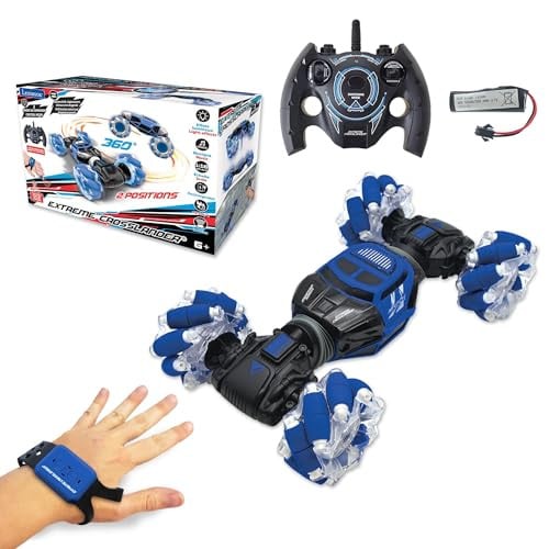 Lexibook Extreme Crosslander op afstand bestuurbare auto met gebarenbesturingsarmband en lichteffecten, RC50LXB