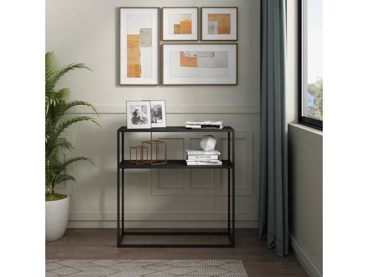 Table console Kuhmo métal 80 x 80 x 30 cm noir
