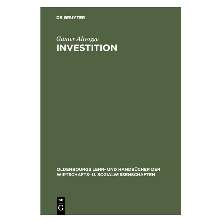 De Gruyter Investition (Deutsch, Günter Altrogge, 1996) (8673673)